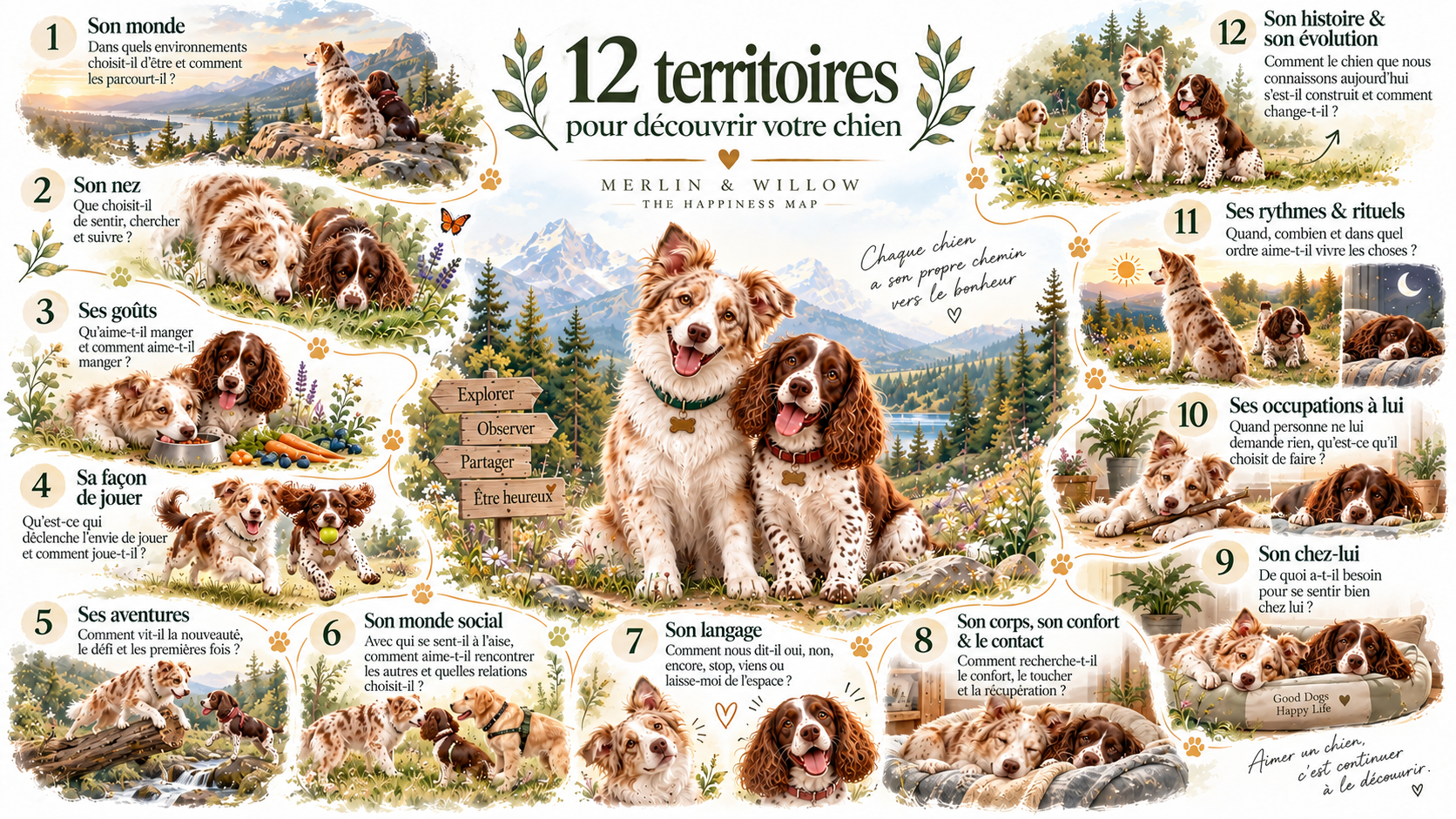 Les territoires de The Happiness Map pour découvrir les préférences de son chien