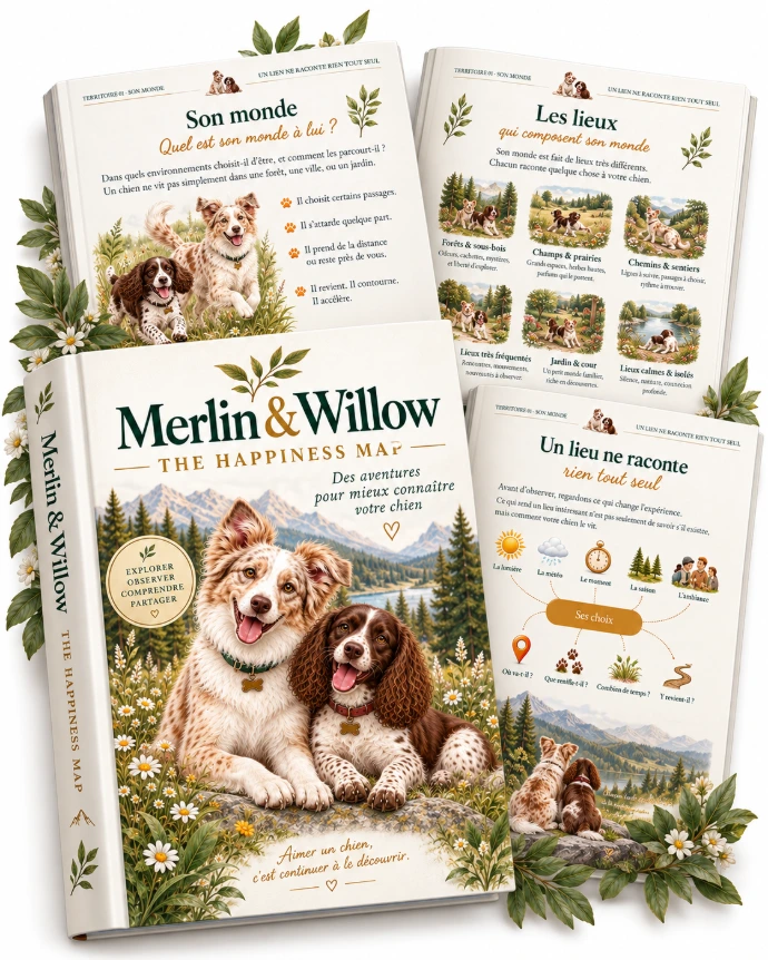 Aperçu des pages du livre The Happiness Map de Merlin &amp; Willow