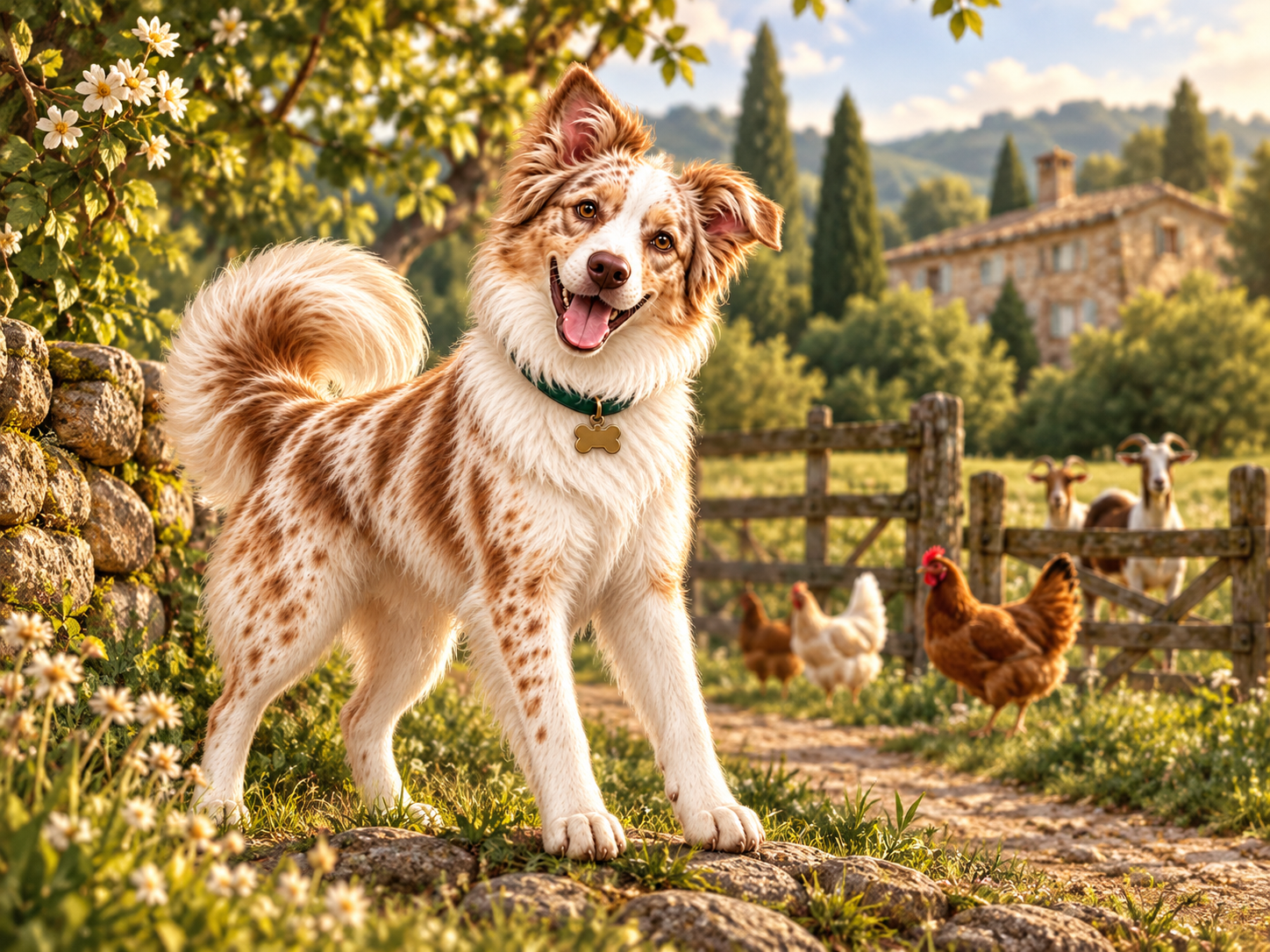 Merlin, Border Collie merle rouge, en exploration