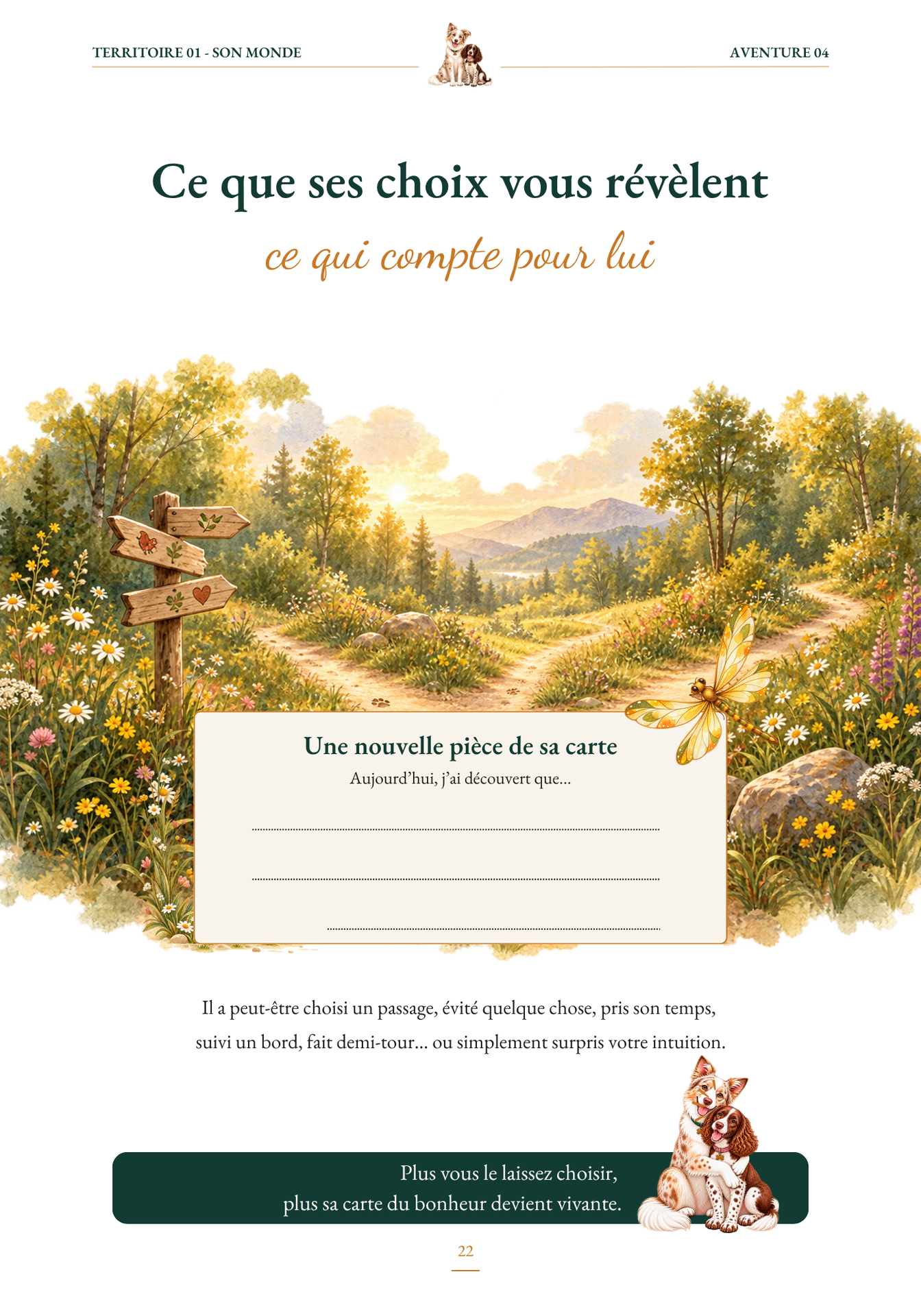 Page de The Happiness Map pour garder une trace des découvertes de son chien
